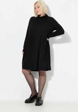 Ulla Popken Jerseykleid Sweatkleid Troyerkragen Reißverschluss Langarm