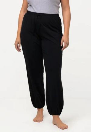 Ulla Popken Jogginghose Pyjama-Hose Modalmix gerades Bein Elastikbund