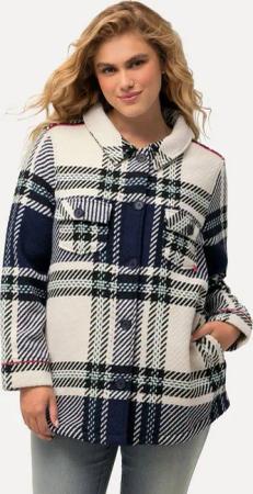 Ulla Popken Kurzjacke Jacke Karomuster Hemdkragen Langarm