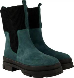 Ulla Popken Leder-Boots Strickeinsatz Wechselfußbett Weite H Stiefel