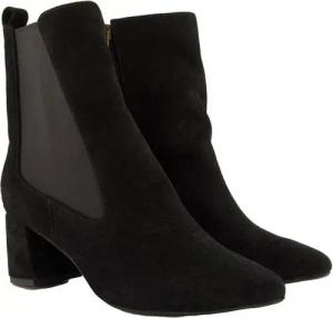 Ulla Popken Leder-Stiefeletten Elastikeinsatz Veloursleder Stiefelette