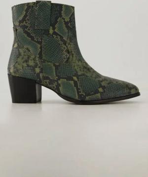 Ulla Popken Leder-Stiefeletten Schlangenlederoptik Weite H Stiefel