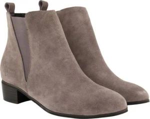 Ulla Popken Leder-Stiefeletten Veloursleder Elastikeinsatz Stiefelette