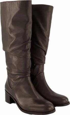 Ulla Popken Lederstiefel XL-Schaft Raffung Weite H Stiefel