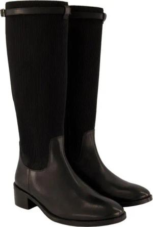 Ulla Popken Lederstiefel XL-Stretch-Schaft Reißverschluss Stiefel