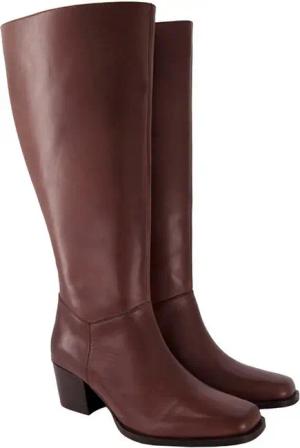 Ulla Popken Lederstiefel XXXL-Schaft Elastikeinsatz Weite H Stiefel