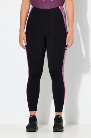 Ulla Popken Leggings Sport-Leggings Blüten schmales Bein Taschen