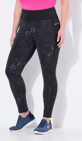 Ulla Popken Leggings Sport-Leggings schnelltrocknend Taschen recycelt