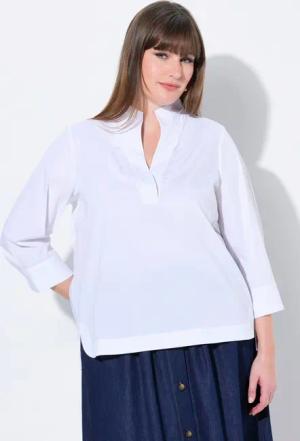 Ulla Popken Longbluse Tunika Kelchkragen 3/4-Arm