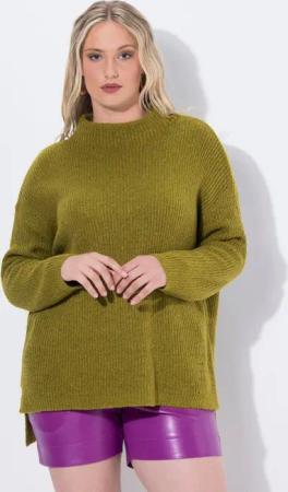 Ulla Popken Longpullover Rollkragen-Pullover Rippstrick oversized Langarm