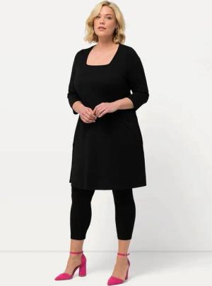 Ulla Popken Longshirt Longshirt A-Linie Carré-Ausschnitt 3/4-Arm