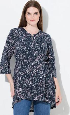 Ulla Popken Longshirt Longshirt A-Linie Rundhals 3/4-Arm Biobaumwolle