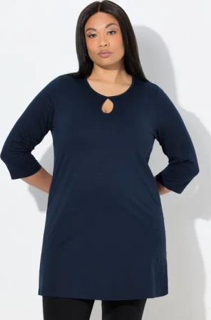 Ulla Popken Longshirt Longshirt A-Linie Rundhalsausschnitt 3/4-Arm