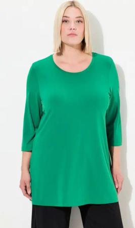 Ulla Popken Longshirt Longshirt A-Linie Rundhalsausschnitt