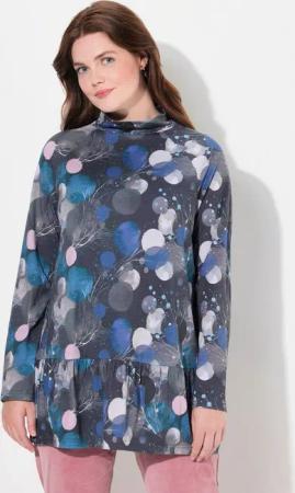 Ulla Popken Longshirt Longshirt A-Linie Stehkragen Langarm Biobaumwolle