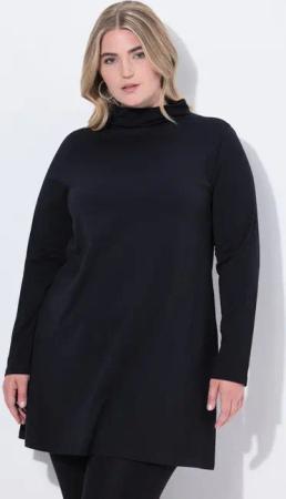 Ulla Popken Longshirt Longshirt A-Linie Stehkragen Langarm Taschen