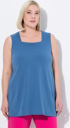 Ulla Popken Longshirt Longtop Classic Fit Carré-Ausschnitt ärmellos