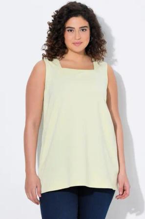 Ulla Popken Longshirt Longtop Classic Fit Carré-Ausschnitt ärmellos