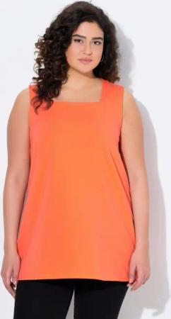 Ulla Popken Longshirt Longtop Classic Fit Carré-Ausschnitt ärmellos