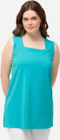 Ulla Popken Longshirt Longtop Classic Fit Carré-Ausschnitt ärmellos