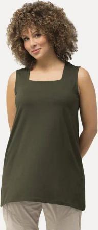 Ulla Popken Longshirt Longtop Classic Fit Carré-Ausschnitt ärmellos