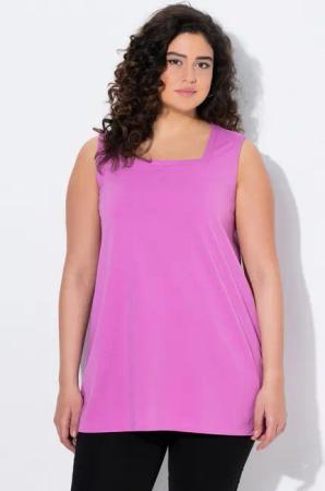 Ulla Popken Longshirt Longtop Classic Fit Carré-Ausschnitt ärmellos