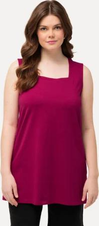 Ulla Popken Longshirt Longtop Classic Fit Carré-Ausschnitt ärmellos