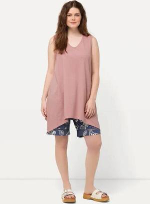 Ulla Popken Longshirt Longtop Zipfelsaum A-Linie V-Ausschnitt