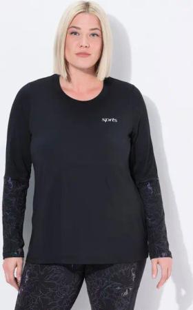 Ulla Popken Longsleeve Funktionsshirt Classic Rundhals Langarm recycelt