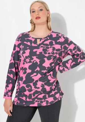 Ulla Popken Longsleeve Shirt Keyhole Rundhalssschnitt Langarm