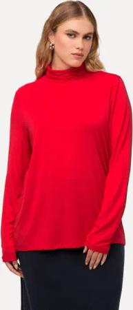 Ulla Popken Longsleeve Shirt Rollkragen Classic Raffung Langarm