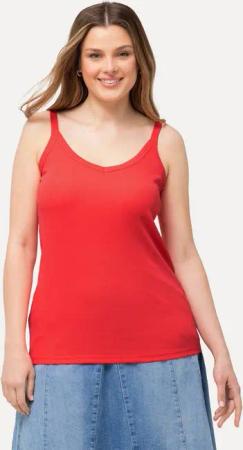 Ulla Popken Longtop Ripptop Slim V-Ausschnitt ärmellos schmale Träger