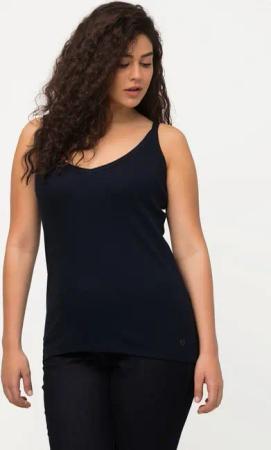 Ulla Popken Longtop Ripptop Slim V-Ausschnitt ärmellos schmale Träger