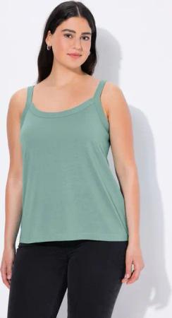 Ulla Popken Longtop Spaghettitop Rundhals Modalmix ärmellos