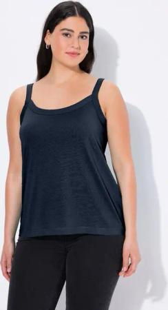 Ulla Popken Longtop Spaghettitop Rundhals Modalmix ärmellos