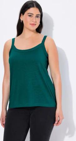 Ulla Popken Longtop Spaghettitop Rundhals Modalmix ärmellos