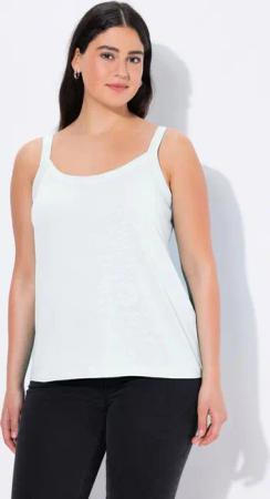 Ulla Popken Longtop Spaghettitop Rundhals Modalmix ärmellos