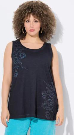 Ulla Popken Longtop Top Mandalas A-Linie Rundhals ärmellos