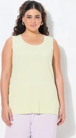 Ulla Popken Longtop Top Rippjersey Slim Rundhals ärmellos