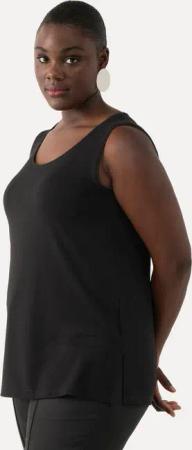 Ulla Popken Longtop Top Stretch Seitenschlitze Crêpe-Qualität