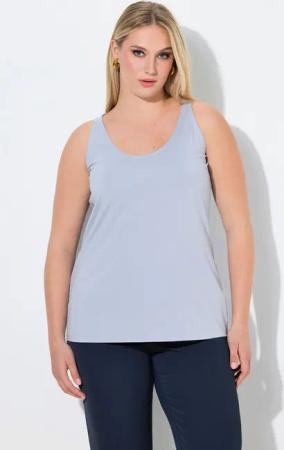 Ulla Popken Longtop Unterziehtop Slim Rundhalsausschnitt ärmellos