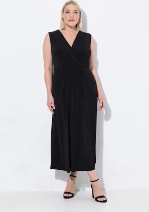 Ulla Popken Maxikleid Maxikleid A-Linie Wickeloptik V-Ausschnitt