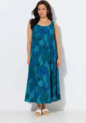 Ulla Popken Maxikleid Midikleid Callas A-Linie Rundhals ärmellos