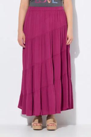 Ulla Popken Maxirock Maxirock diagonale Nähte A-Linie Elastikbund