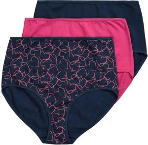 Ulla Popken Maxislip Maxislips 3er-Pack Herzen/einfarbig