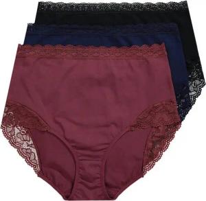 Ulla Popken Maxislip Maxislips 3er-Pack High Waist Spitze OEKO-TEX