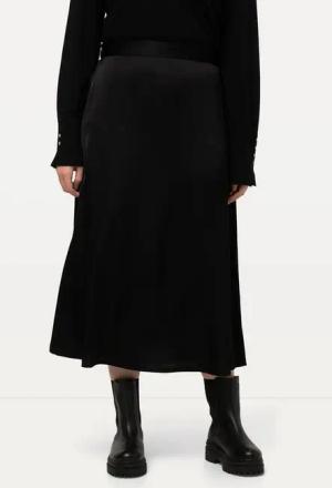Ulla Popken Midirock Satin-Midirock A-Linie Komfortbund