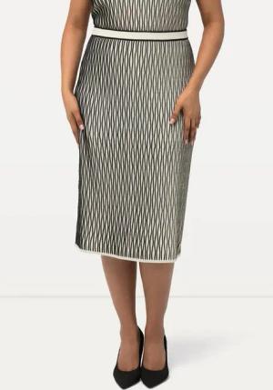 Ulla Popken Midirock Strickrock Wollmix 3D-Struktur Elastikbund