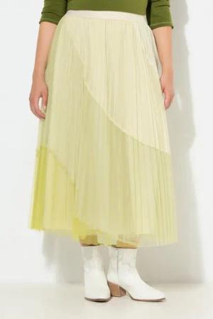 Ulla Popken Midirock Tüll-Midirock Colorblocking A-Linie Elastikbund