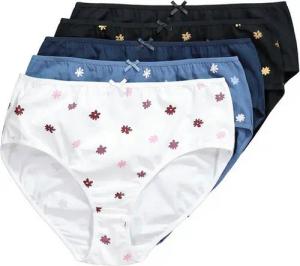 Ulla Popken Midislip Midislips 5er-Pack Blumen / einfarbig